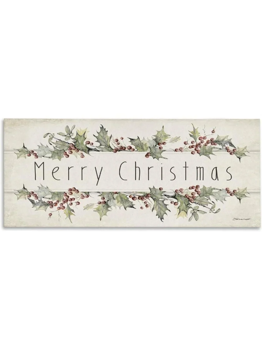 Vintage Christmas Canvas Art | Festive Holiday Decor | Merry Sentiment Wall Art